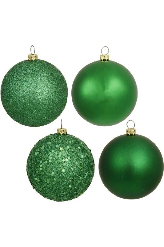 Christmas Snowy Windows Green Christmas Ball Ornament Assortment (Set of 20)