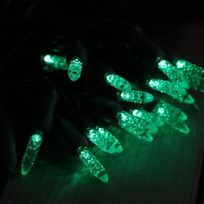 Christmas Holiday Traditions 50-light  M5 Green LED Christmas Lights, 4" Spacing Green Wire Wire