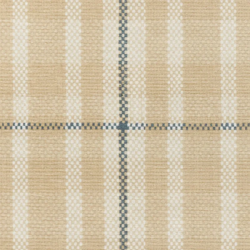 Hallie Plaid Khaki Machine Washable Rug Swatch