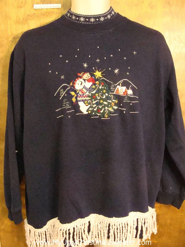 Christmas Reindeer Bells Happy Snowmen Funny Novelty Christmas Sweatshirt