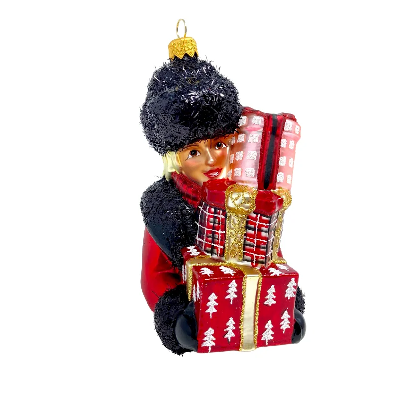 Christmas Cozy Sweaters Heather Blown Glass Christmas Ornament