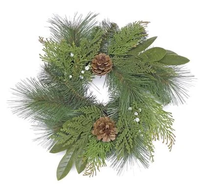 HOLIDAY FRESH TABLE WREATH, 3"; PE/PVC, GREEN