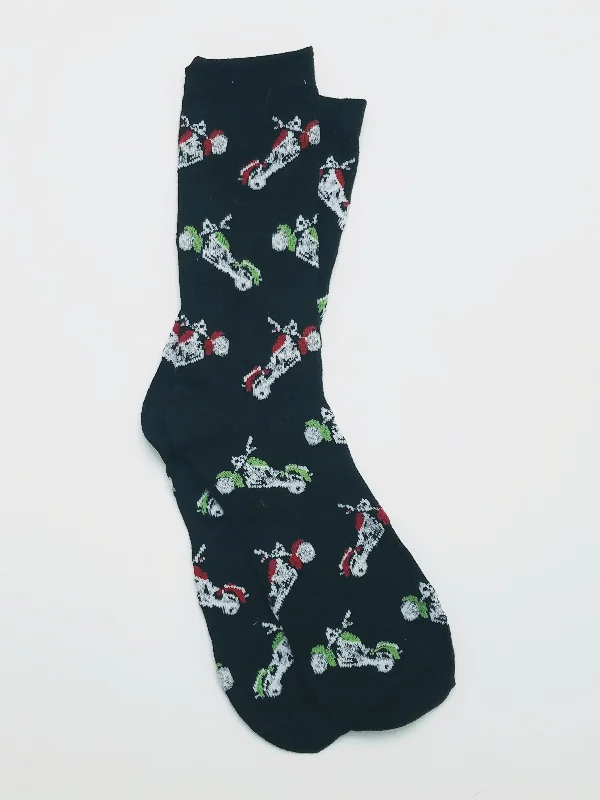 Christmas Cozy Candles Holiday Motorcycle Unisex Crew Socks