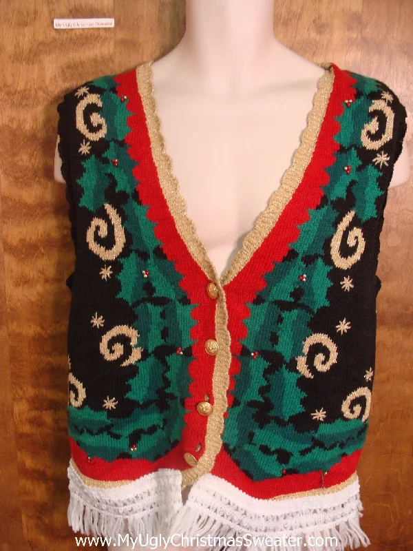 Christmas Gingerbread Delights Holly Funny Christmas Sweater Vest