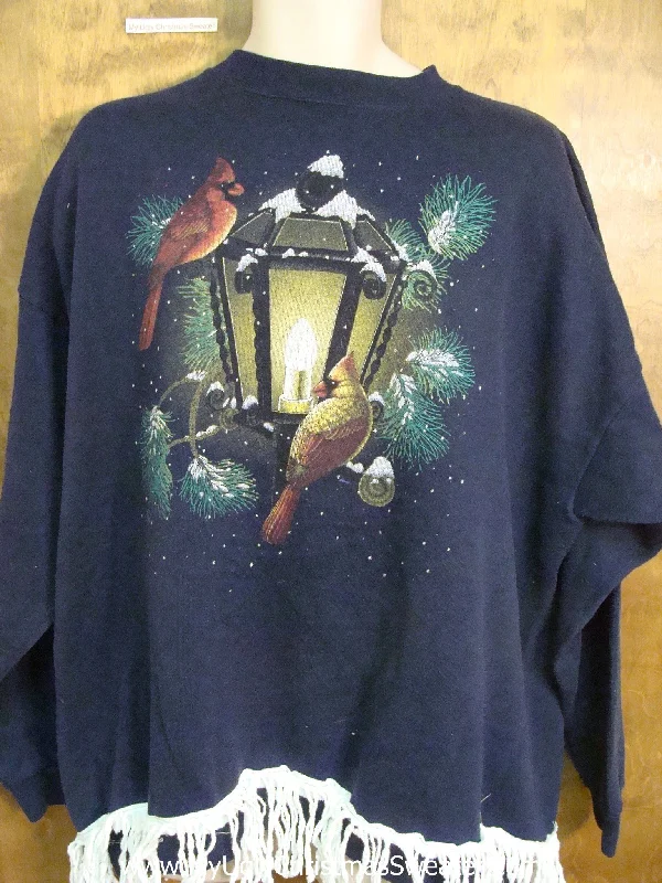 Christmas Carol Singing Horrible 80s Birds and Streetlight Funny Novelty Christmas Sweatshirt