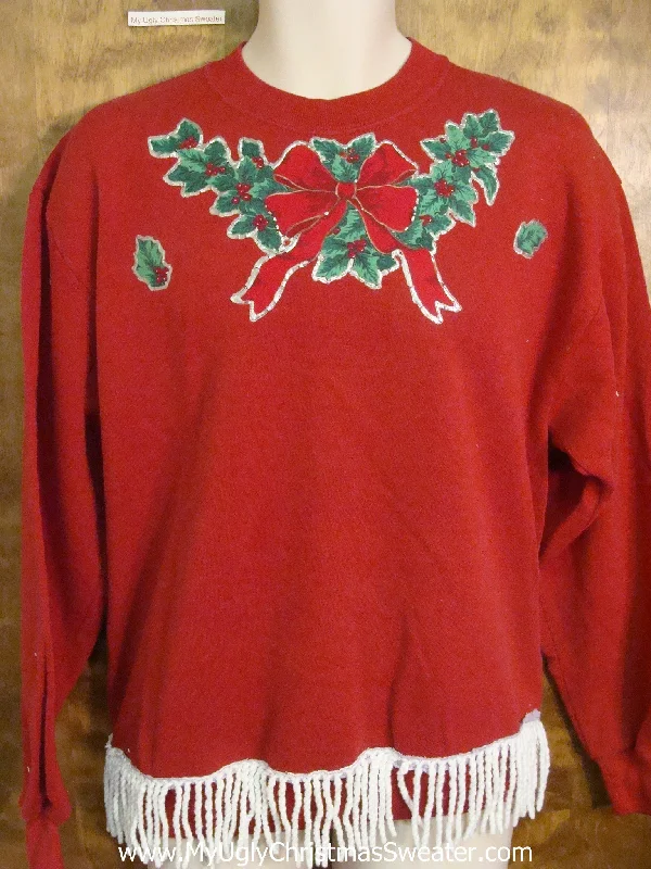 Christmas Special Dinner Horrible 80s Homecrafted Red Funny Novelty Christmas Sweatshirt