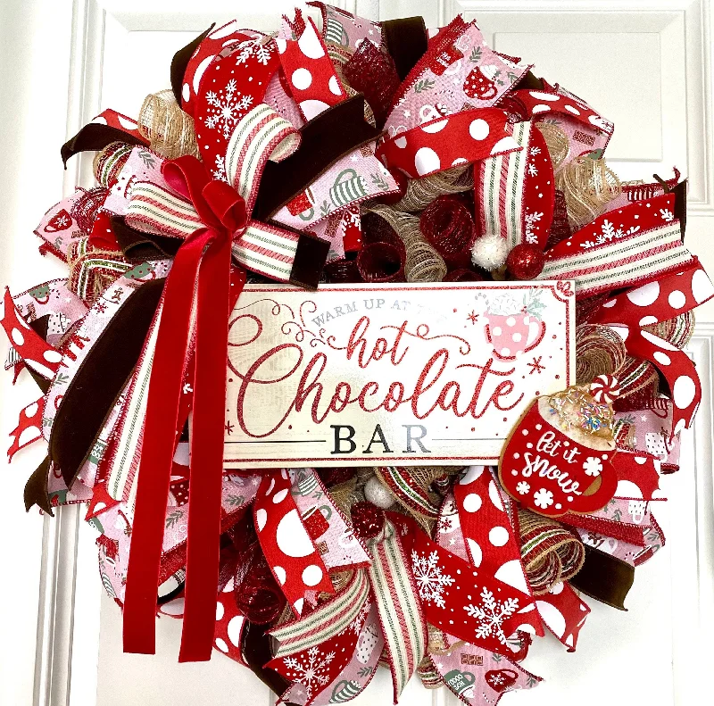 Christmas Beautiful Wreath Hot Chocolate Bar Christmas Wreath, Hot Cocoa
