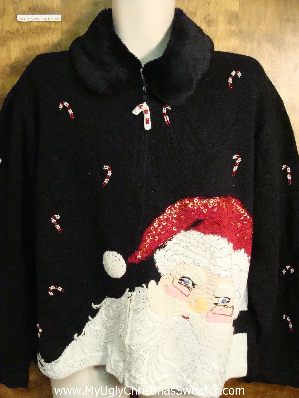 Christmas Santa Surprise Huge Santa Head Ugly Christmas Sweater