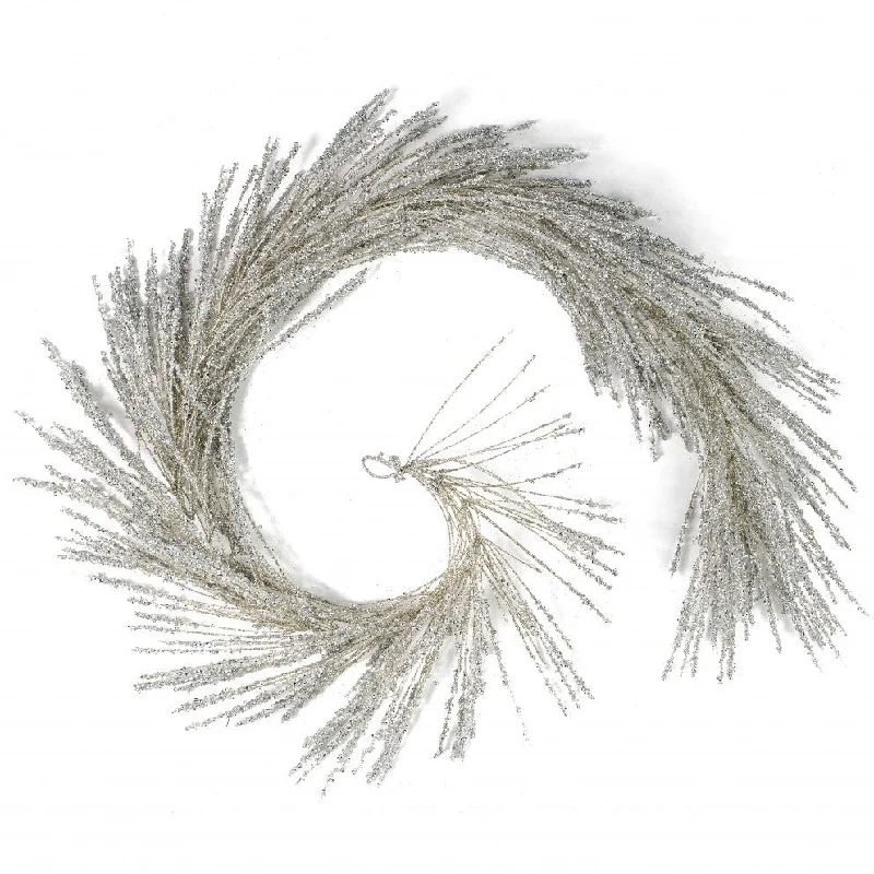 Christmas Red And White Platinum Iced Long Needle Garland or Pick