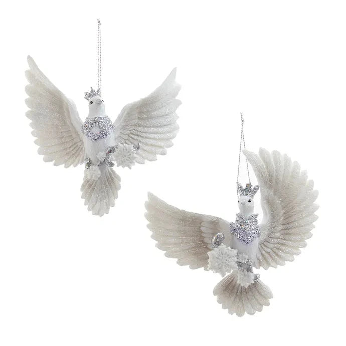 Christmas Twinkling Decorations Flying Dove Resin Ornaments