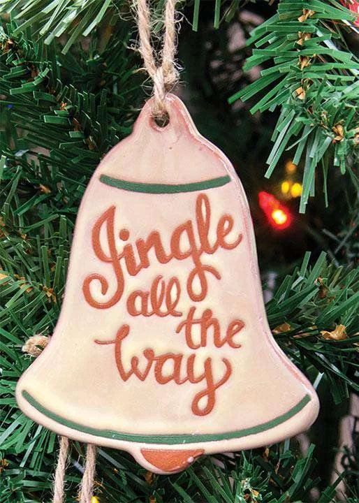 Christmas Holiday Festivities Jingle All The Way Ceramic Bell Ornament