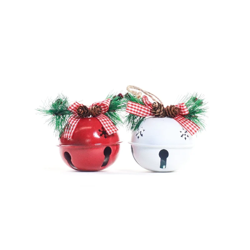 Christmas Joyful Celebration 9cm Rustic Jingle Bell Metal Ornament