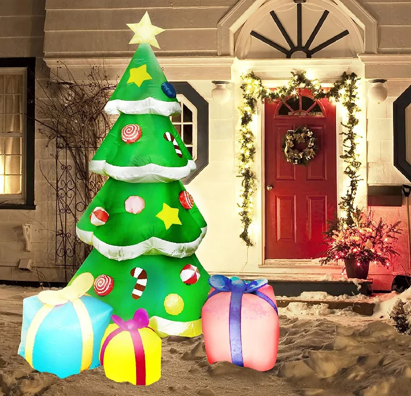 Christmas Baking Fun Large Christmas Tree with Presents Inflatable (7 ft)