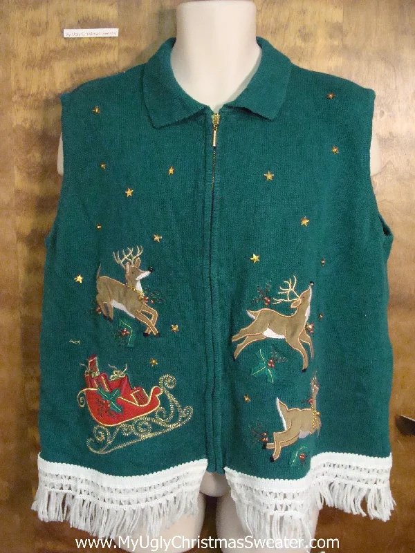 Christmas Nostalgic Moments Jolly Reindeer Ugly Christmas Jumper Vest