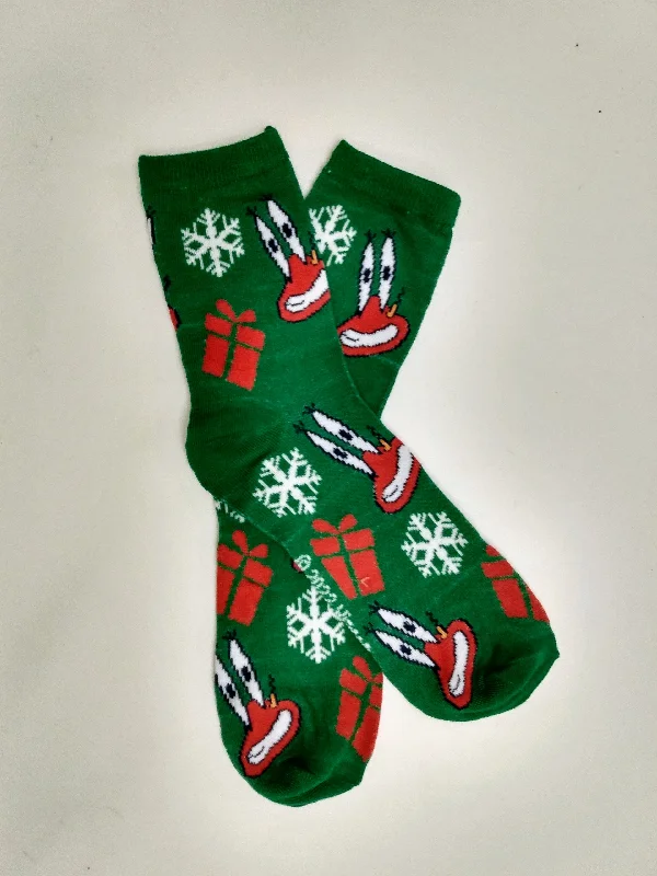 Christmas Santa Arrival Mr. Krabs Christmas Thin Crew Socks
