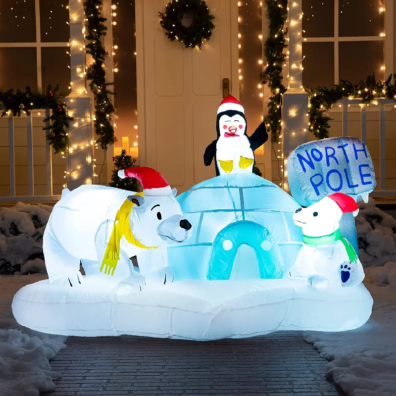 Christmas Cozy Fireplace Large Christmas North Pole Inflatable (6 ft)