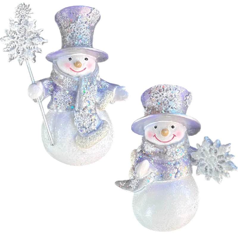 Christmas Cozy Blankets Lavender Snowflake Snowmen Resin Ornaments