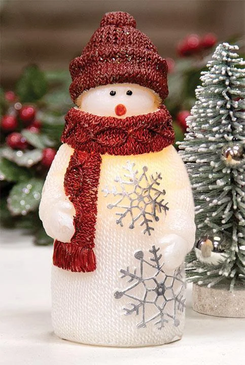 Christmas Warm Glow LED Flicker Snowman Figure