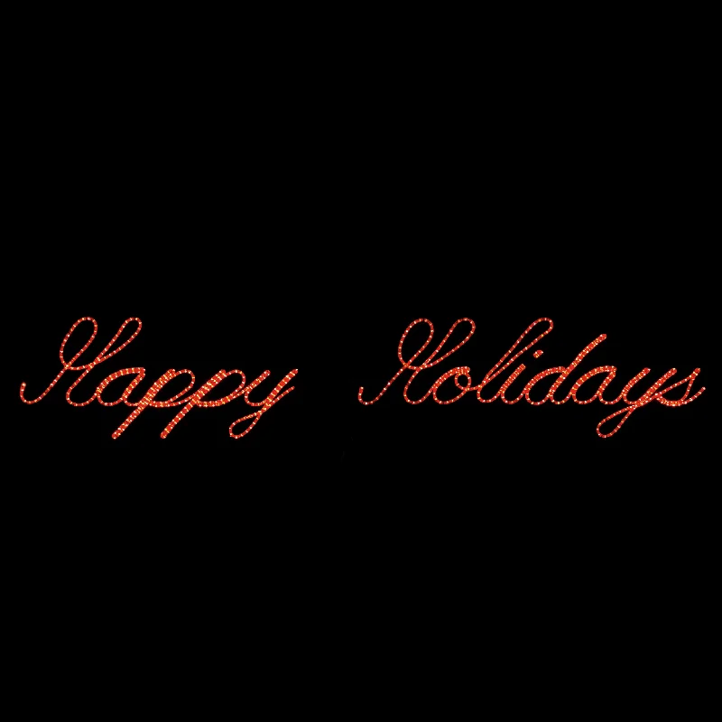 Happy Holidays (Rope light Script) Sign - Red (1132-R)