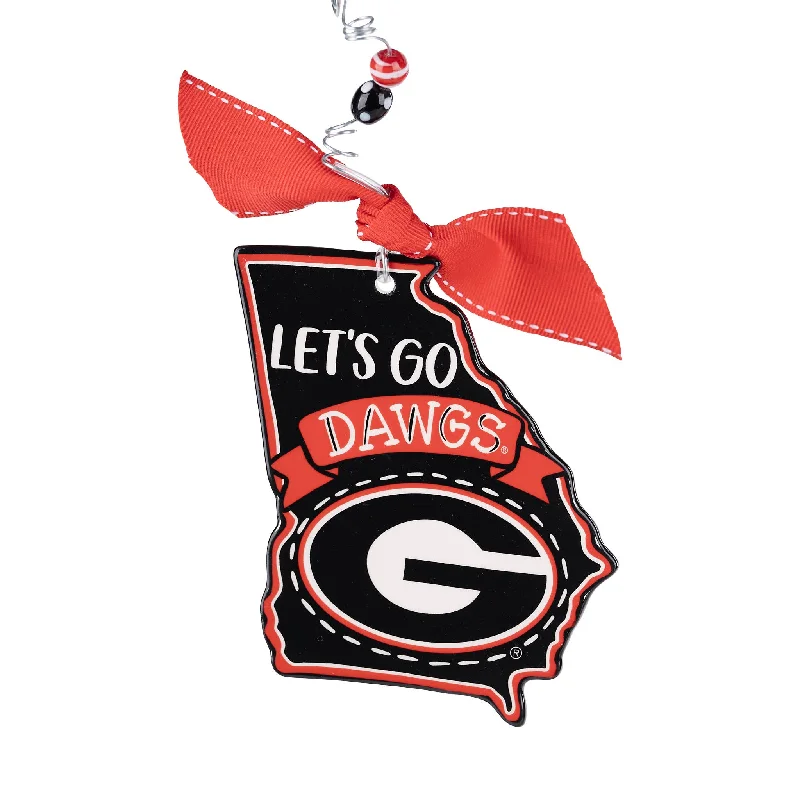 Christmas Snowman Building Let's Go Georgia Flat Ornament