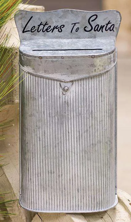 Christmas Santa Arrival Letters to Santa Galvanized Metal Post Box