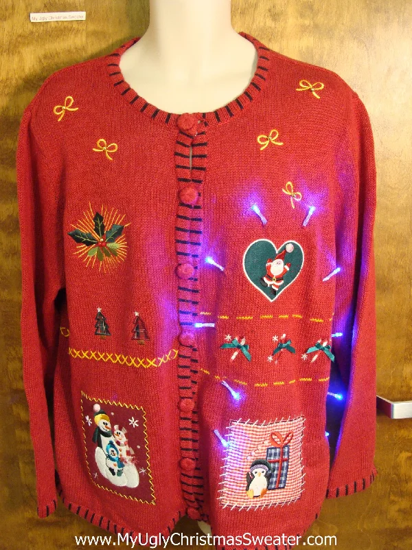 Christmas Pine Tree Farm Light Up Ugly Xmas Sweater