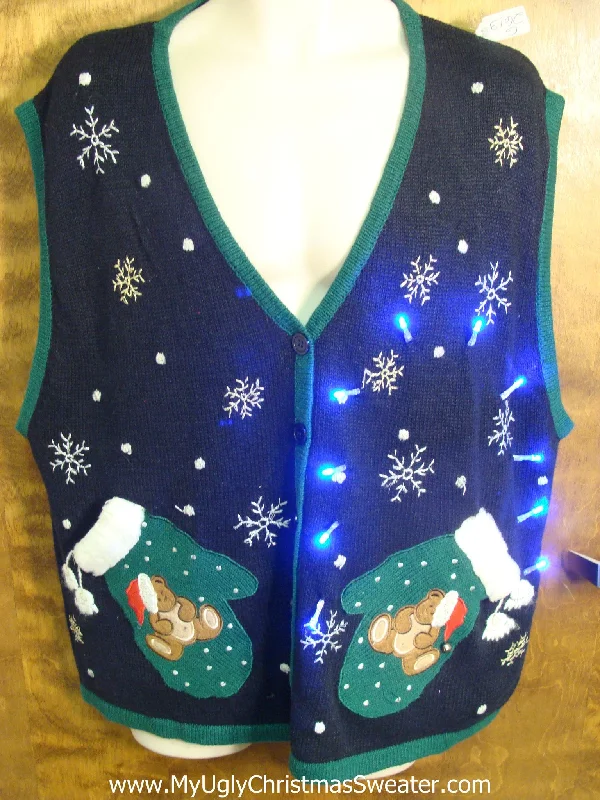 Christmas Classic Holiday Songs Light Up Ugly Xmas Sweater Vest