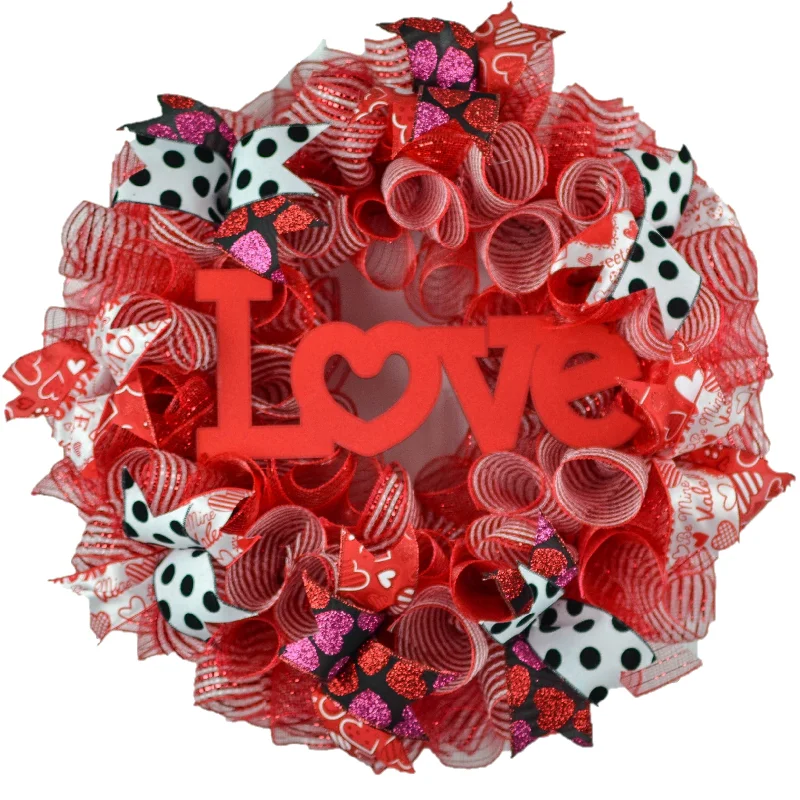Christmas Home Decorations Love Valentines Wreath, Valentine's Day Decor, Red White Black Door Decorations Christmas Home Decorations Love Valentines Wreath, Valentine's Day Decor, Red White Black Door Decorations