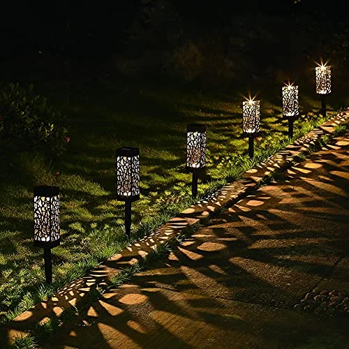 8 Pcs Solar Powered LED Garden Lights, Solar Path Lights Outdoor, Automatic Led Halloween Christmas Decorative Landscape Lighting for Patio, Yard and Garden