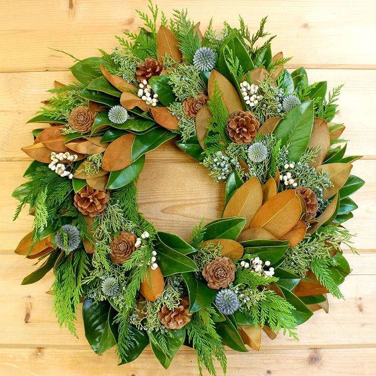 Christmas Gift Exchange Ideas Magnolia Woodsy Wreath