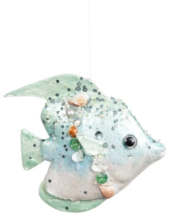 Christmas Star Gazing Mark Roberts 5" Aqua Jewel Fish Ornament Set of 6