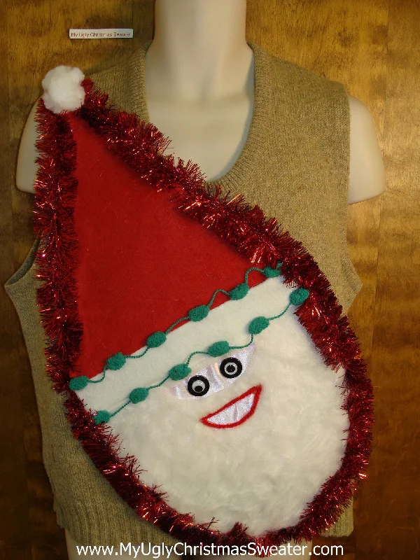Christmas Winter Nights Magic Brown Wacky Santa Ugly Christmas Sweater Vest