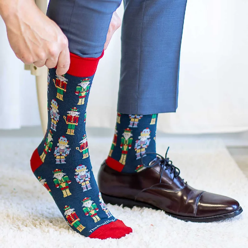 Christmas Red And White Men's Nutcracker March Socks