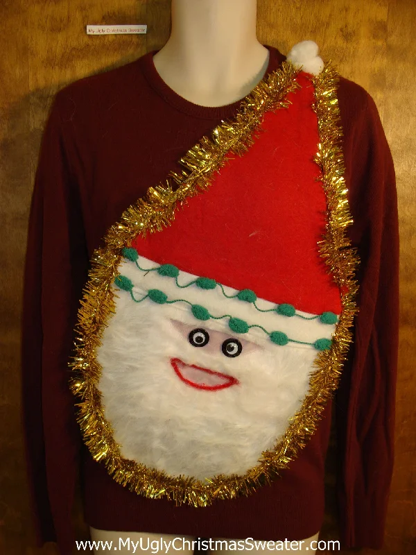 Christmas Village Scene Wacky Santa Ugly Christmas Sweater