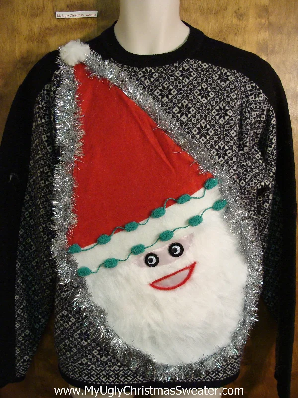 Christmas Starry Skies Mens Wacky Santa Ugly Christmas Sweater
