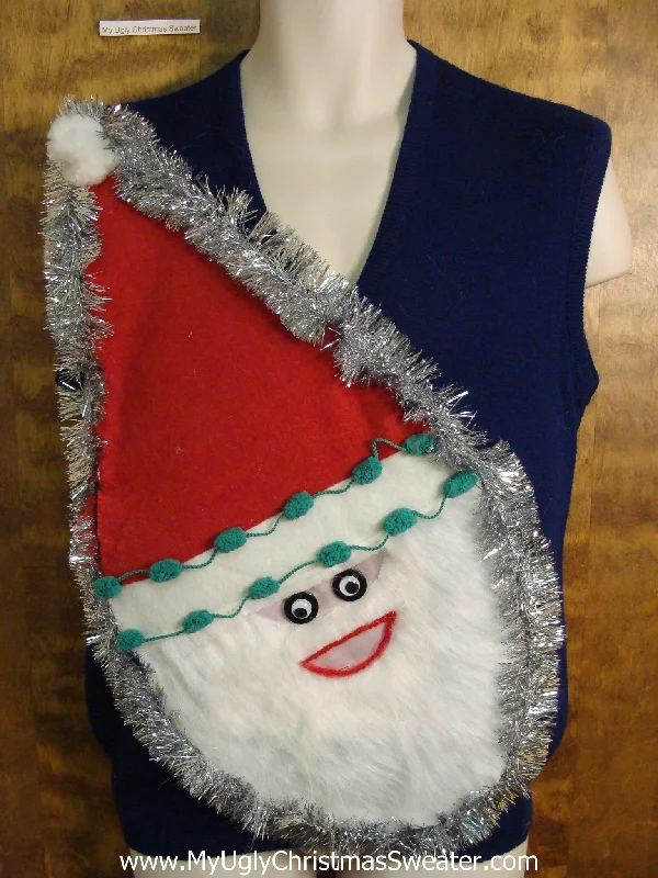 Christmas Hot Cocoa Mens Wacky Santa Ugly Christmas Sweater Vest