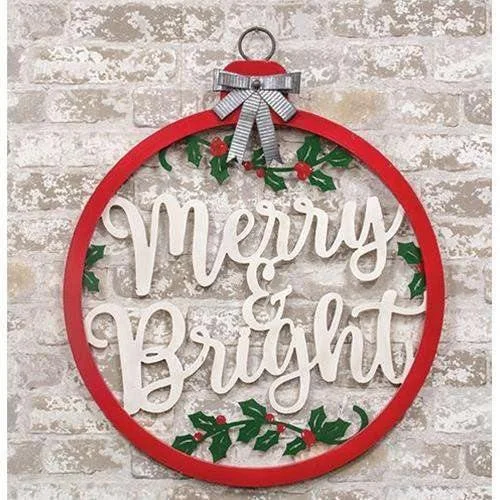 Christmas Winter Wonderland Decor Merry and Bright Bulb Sign