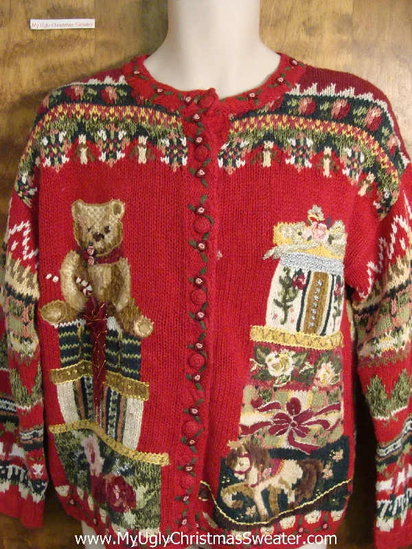 Christmas Snow Covered Streets Mind Numbing Mess 80s Ugly Christmas Sweater