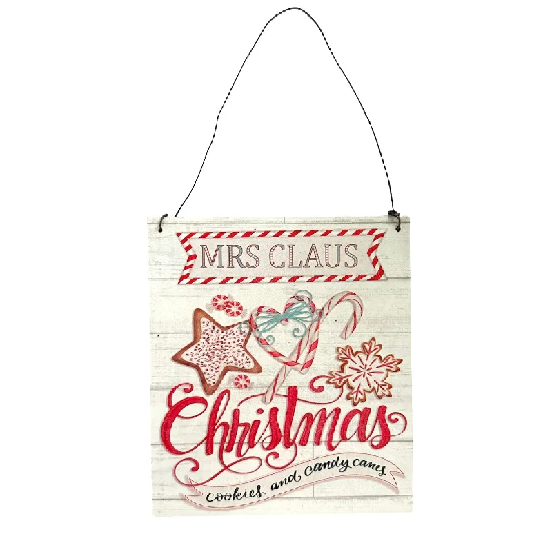 Christmas Reindeer Sleigh Mrs Claus Christmas Cookies Plaque Ornament