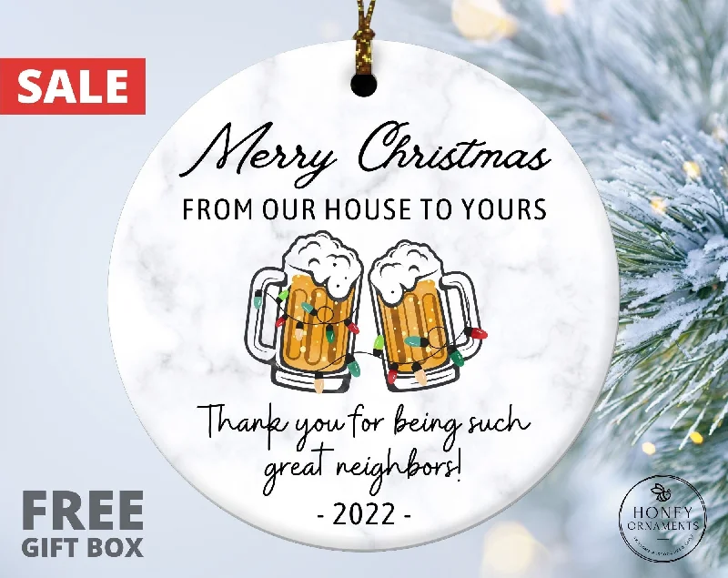 Christmas Classic Holiday Songs Neighbor Christmas Gift Ornament, Christmas Gift for Neighbor, Best Neighbor Ever Gift, Appreciation Gift, Thank You Ornament, Neighbor Gift