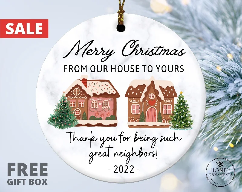 Christmas Tree Snowflakes Neighbor Christmas Ornament, Christmas Gift for Neighbor, Best Neighbor Ever Gift, Appreciation Gift, Thank You Ornament, 2023 Neighbor Gift
