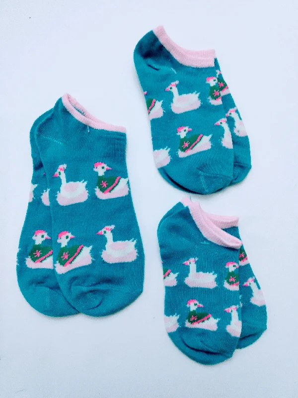 Christmas Sweet Treats Holiday Swan Christmas Matching Ankle Socks