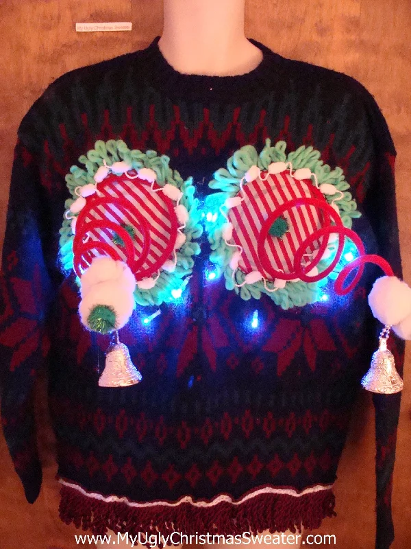 Christmas Jolly Decorations Nordic 2sided Funny Light-up Naughty Ugly Christmas Sweater