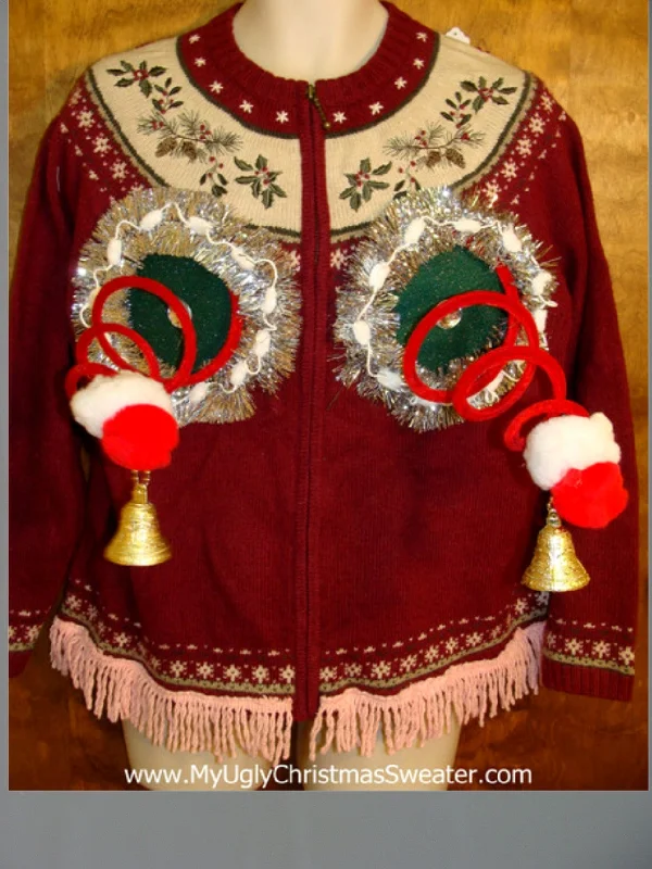 Nordic Crazy Naughty Ugly Christmas Sweater with Funny Trim