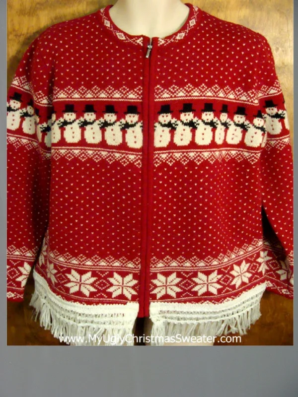 Christmas Classic Stories Nordic Snowmen and Snowflakes Ugly Christmas Jumper