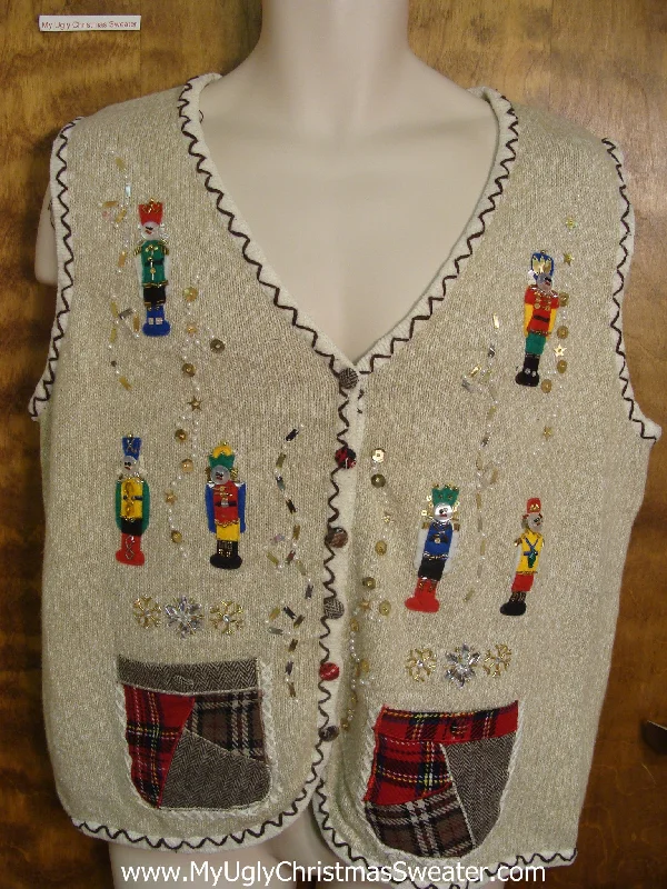 Christmas Candle Warmth Nutcracker Funny Christmas Sweater Vest