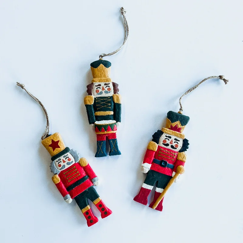 Christmas Snowfall Bliss Nutcracker Ornament Set