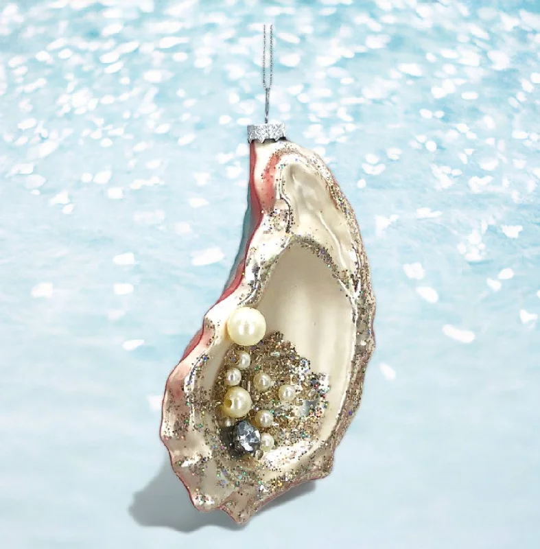 Oyster Shell With Pearls Ornament