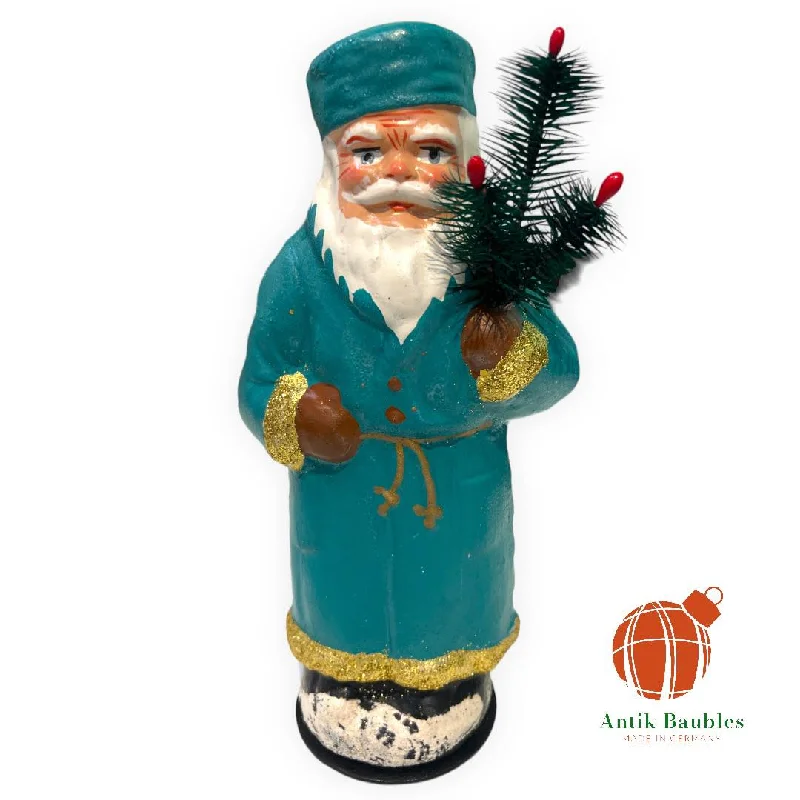 Christmas Special Dinner Papa Noel Aquamarine Paper Mache Belsnickle Santa Candy Container - Antik Baubles Christmas Decor Christmas Special Dinner Papa Noel Aquamarine Paper Mache Belsnickle Santa Candy Container - Antik Baubles Christmas Decor