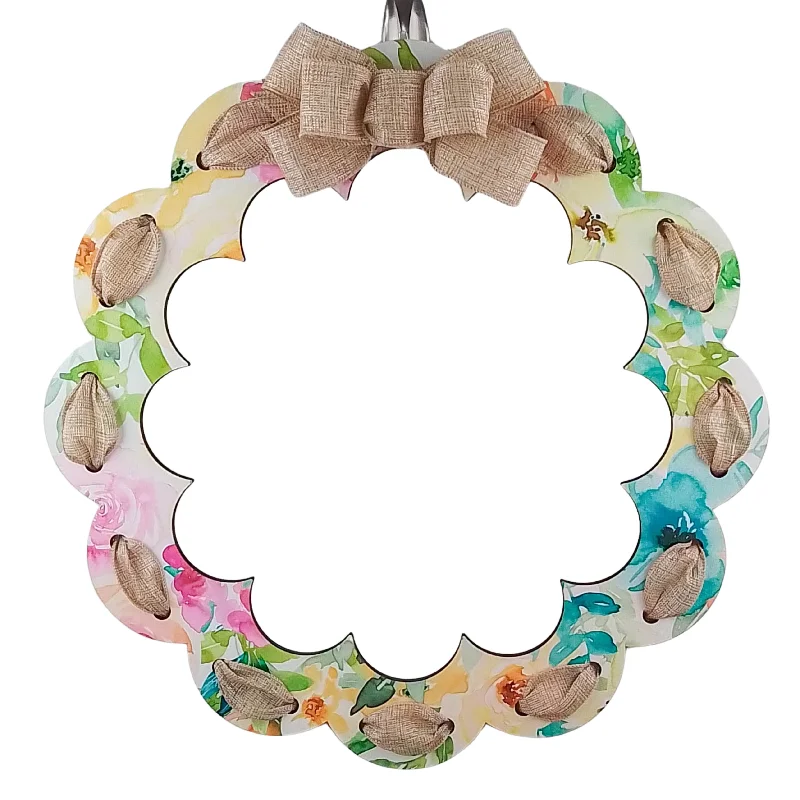 Christmas Toy Workshop Pastel Floral Wreath, Burlap Bow Decor, Customizable Entrance Decoration Christmas Toy Workshop Pastel Floral Wreath, Burlap Bow Decor, Customizable Entrance Decoration